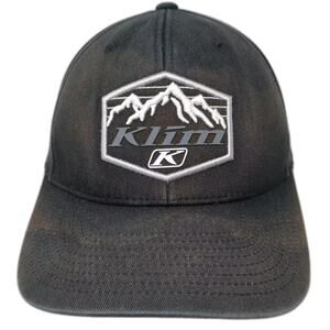 Klim Baseball Cap Black Gray Size M Mountains Embroidered Flexfit Curved Hat
